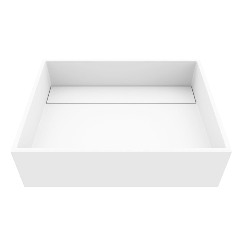 VIGO Montauk MatteStone 18x13-in Deep White Bathroom Sink/Basin with Rectangular Vessel B5