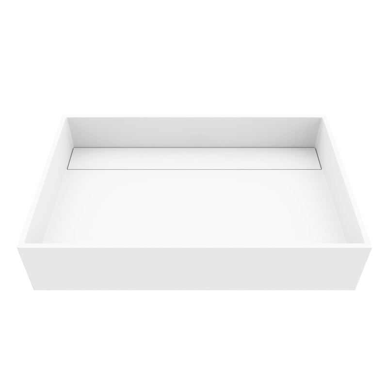 VIGO Montauk MatteStone 23x15-in Deep White Bathroom Sink/Basin with Rectangular Vessel Q9