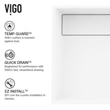 VIGO Montauk MatteStone White Bathroom Sink/Basin Set with Amada Faucet and Rectangular Composite Vessel