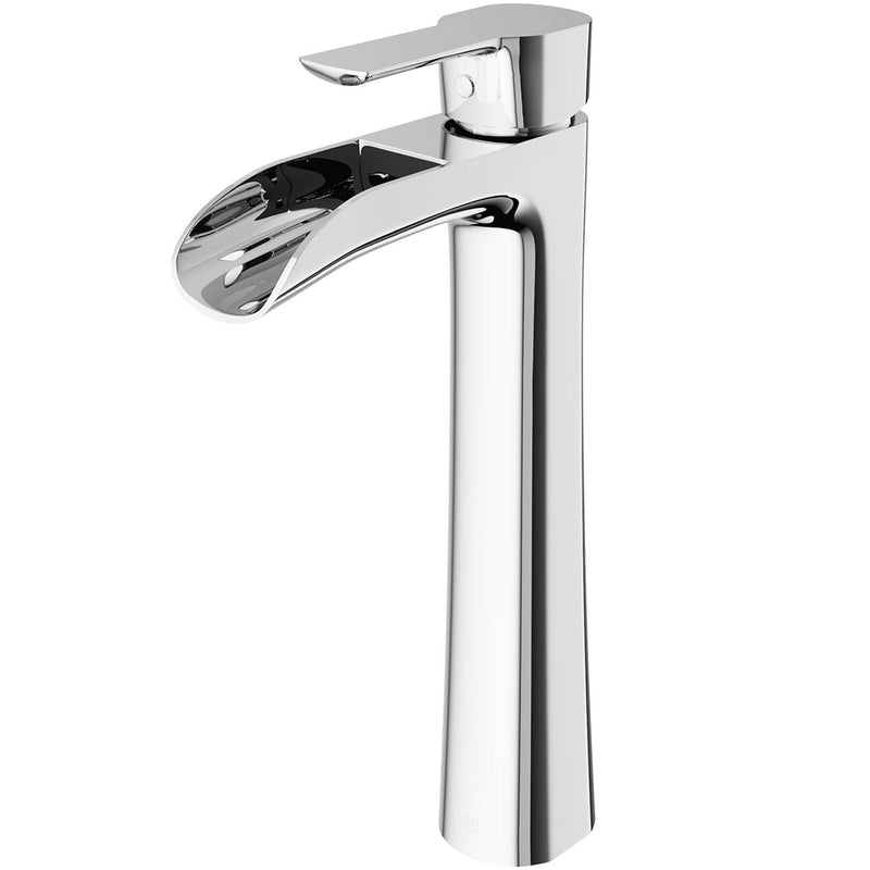 VIGO Niko Single Handle Vessel Sink Bathroom Faucet with Deck Plate, Chrome B6