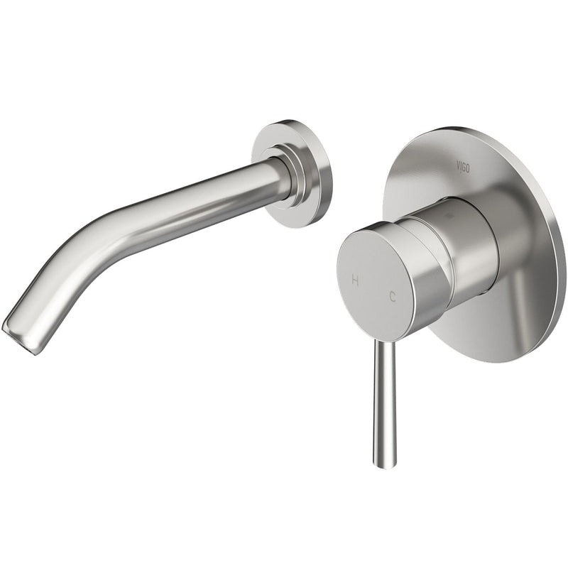 VIGO Olus Wall Mount Bathroom Faucet, WaterSense Certified, Brushed Nickel N8