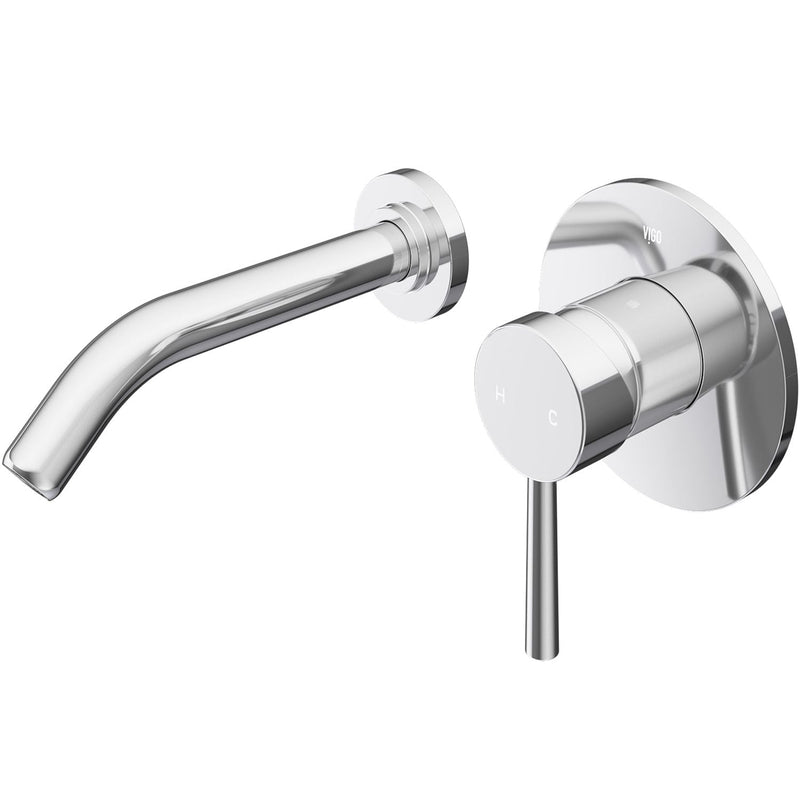 VIGO Olus Wall Mount Single Lever Bathroom Sink Faucet, WaterSense Certified, Chrome S3