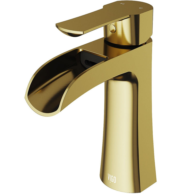 VIGO Paloma Single Handle Single Hole Bathroom Sink Faucet, WaterSense Certified, Matte Gold B7