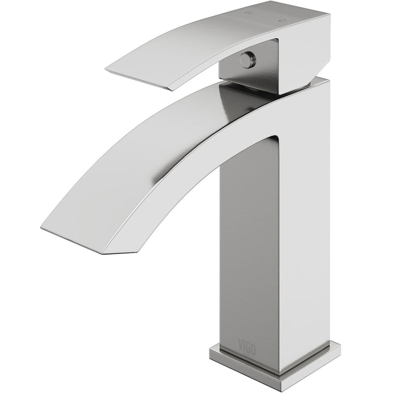 VIGO Satro Single Handle Single Hole Bathroom Sink Faucet, WaterSense Certified, Brushed Nickel Z3