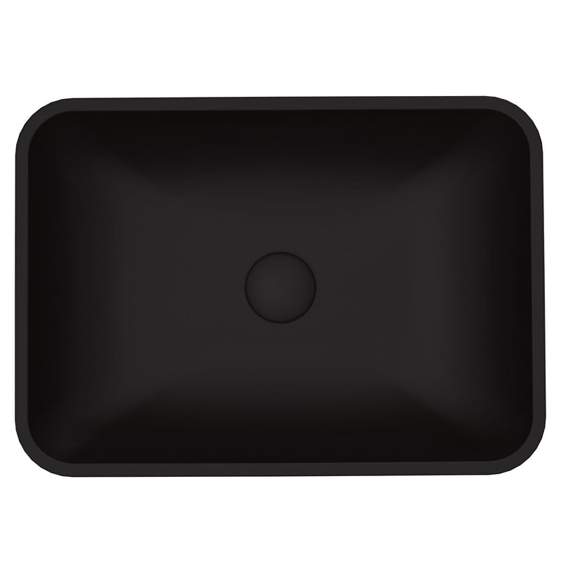 VIGO Sottile MatteShell Rectangular Vessel Bathroom Sink/Basin with Deep Bowl, Black M4