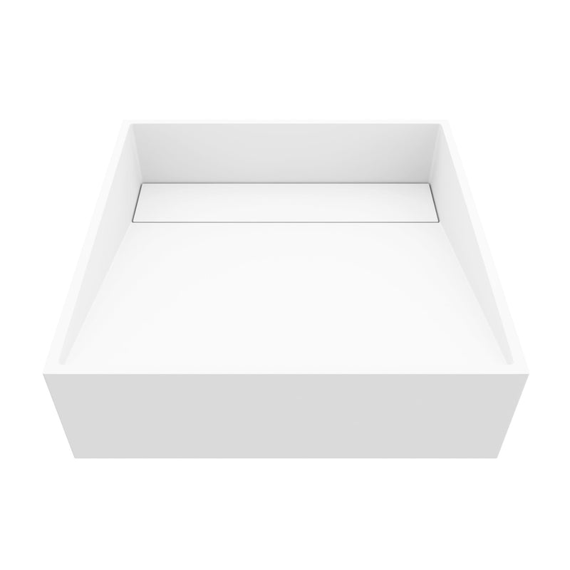 VIGO Starr Modern MatteStone 15x15-in Deep White Bathroom Sink/Basin with Square Vessel M2