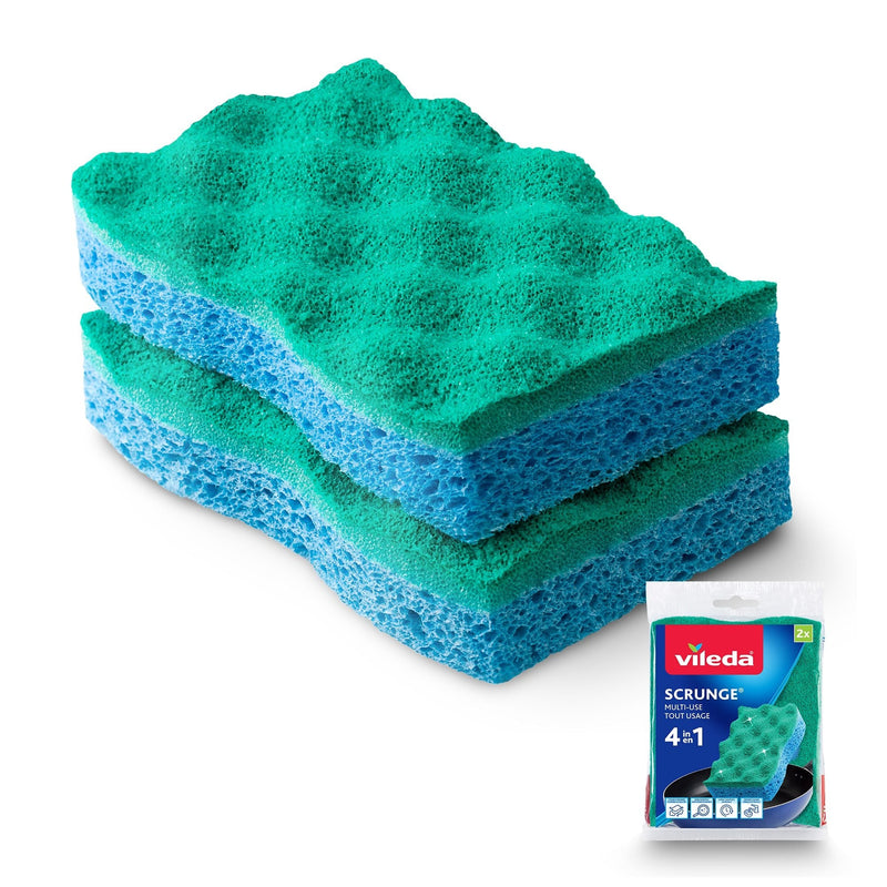 Vileda Scrunge Multi-Use, Non-Scratch Scrub Sponge, 2-pk V7