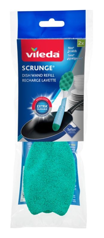 Vileda Scrunge Multi-Use Sponge Dishwand Refills, 2-pack R2