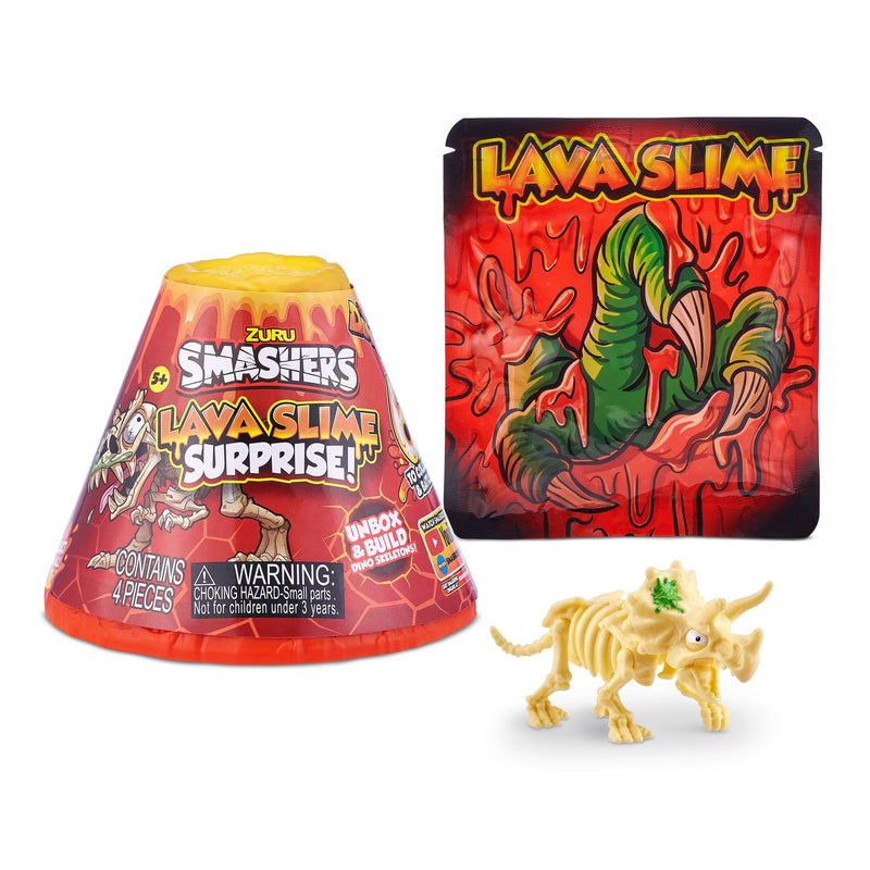 Volcano Lava Slime with Dinosaur Toy Favour, Multi-Coloured, 4-pk, Ages 5+, for Arts & Crafts/Birthday Favour Z5