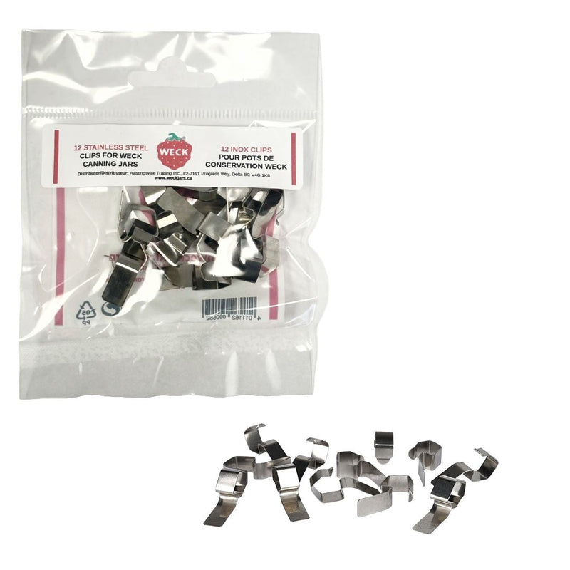 Weck Stainless Steel Clamps for Weck Jars, BPA-free, 12-pk H2