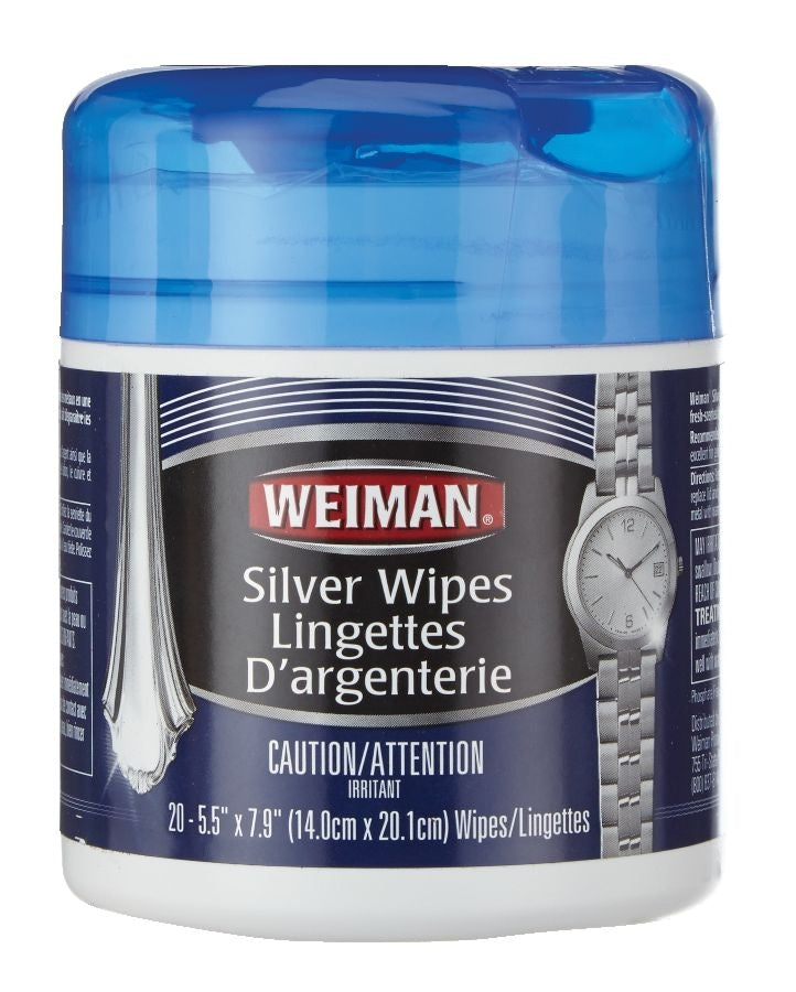 Weiman Silver Wipes, for Sterling Silver, Silver Plate & Fine Antique Silver, 20-pk G0