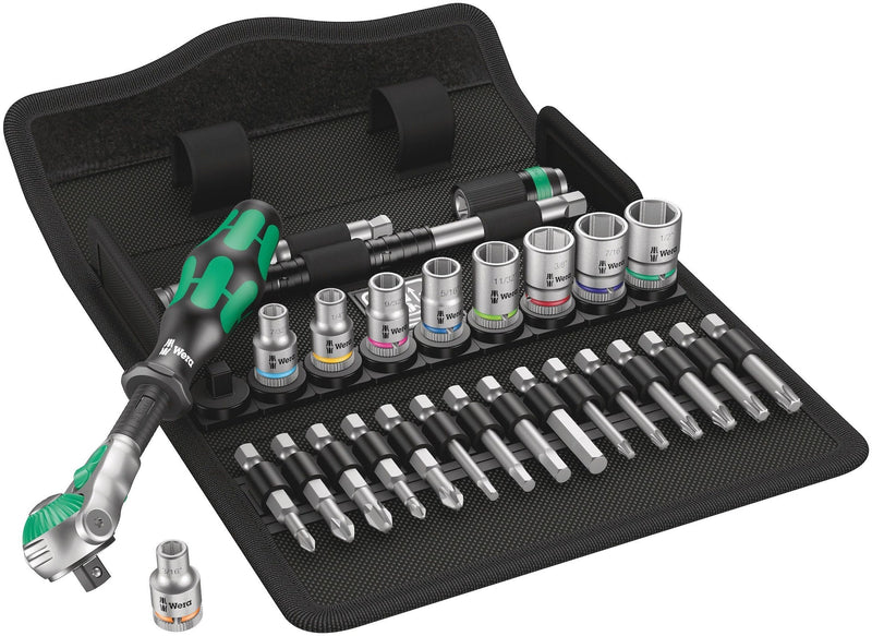 Wera 1/4-in Drive Socket Set, SAE, 28-pc I8