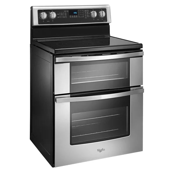 Whirlpool 30 in 6.7 cu ft. Stainless Steel Electric Double Oven Range with True European Convection K5