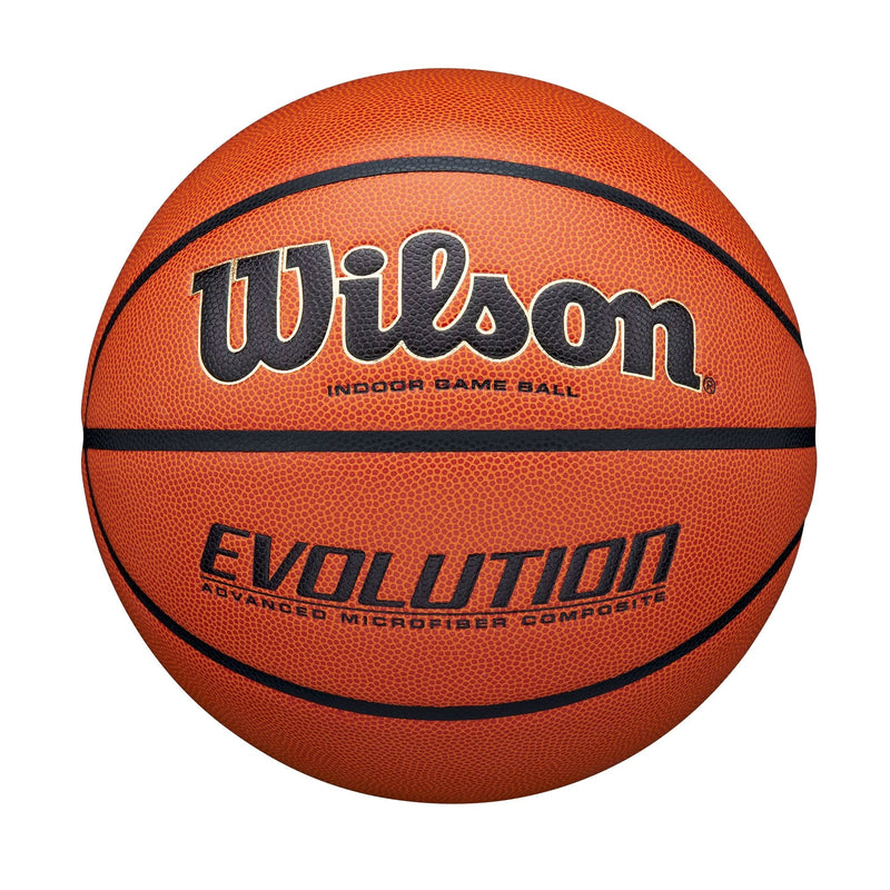 Wilson Evolution Indoor Composite Game Basketball, Size 6, Brown Y5