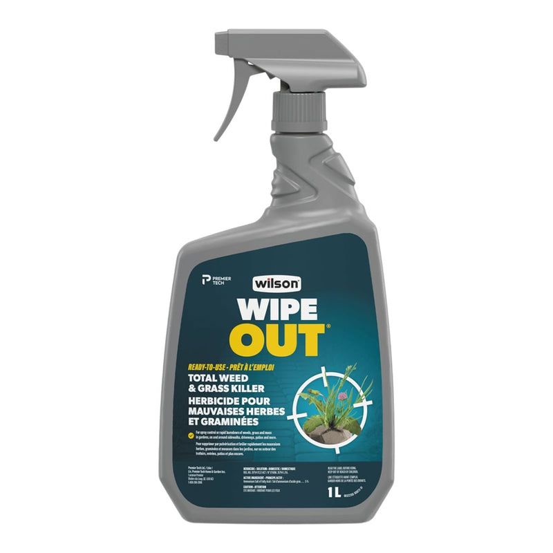 Wilson Wipe Out Ready-to-Use Total Weed & Grass Killer, Herbicide Sprayer, 1-L L0