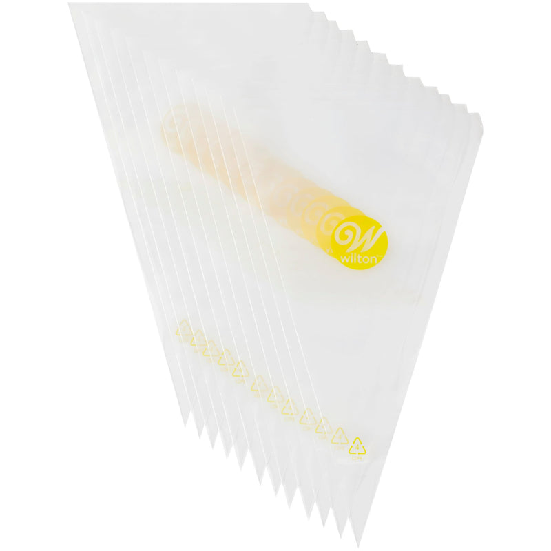 Wilton Disposable Piping Decorating Bag, Clear, 12-pk, for Baking/Cake Decoration I2