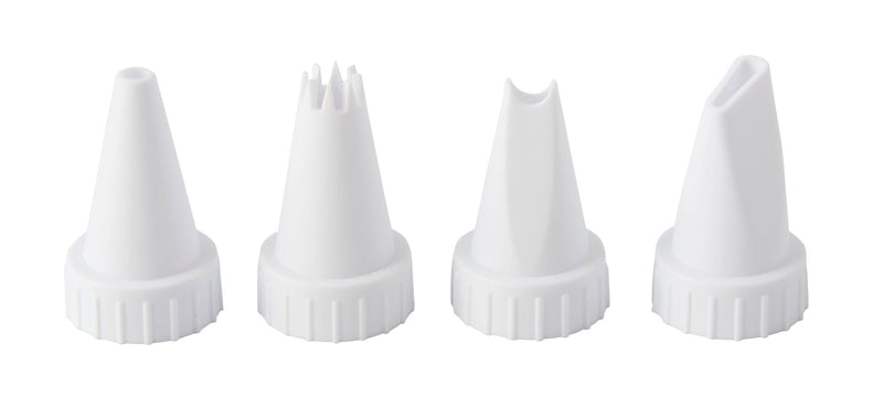 Wilton Icing Decorating Tip Set for Piping Bags, White, 4-pk, for Baking/Cake Decoration O1