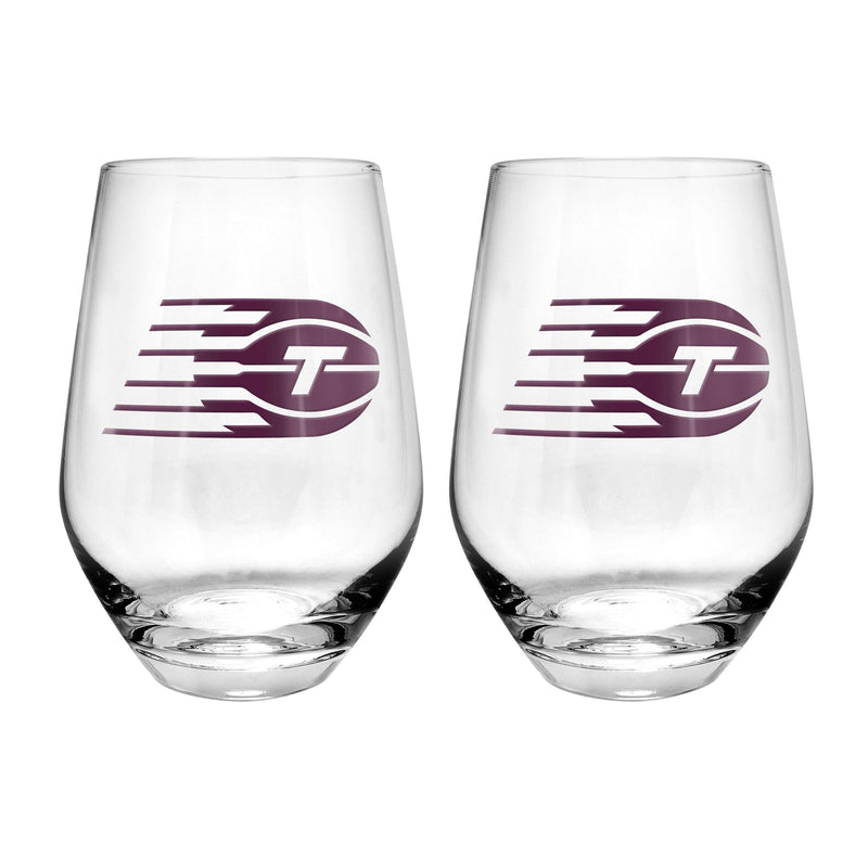 WNBA: Toronto Tempo Stemless Wine Glasses/Tumbler Set, For WNBA Basketball Fans/Collectors, Clear, 19-oz, 2-pk W2