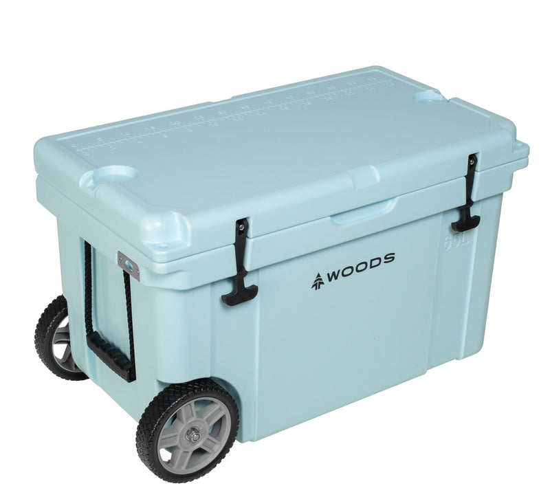 Woods ARCTIC Wheeled Roto-Moulded Cooler with Handle, 65-L, Light Blue O6