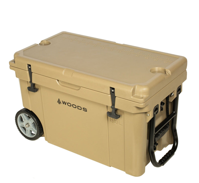 Woods ARCTIC Wheeled Roto-Moulded Cooler with Handle, 65-L, Tan K8