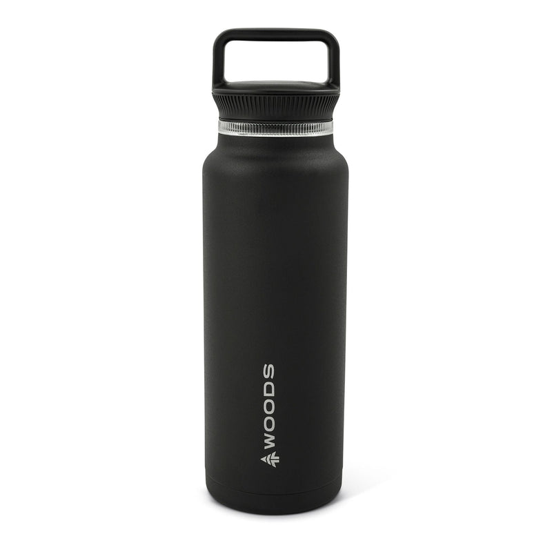 Woods Double Wall Insulated Stainless Steel Portable Reusable Water Bottle with Top Handle, BPA-Free, 50-oz J9