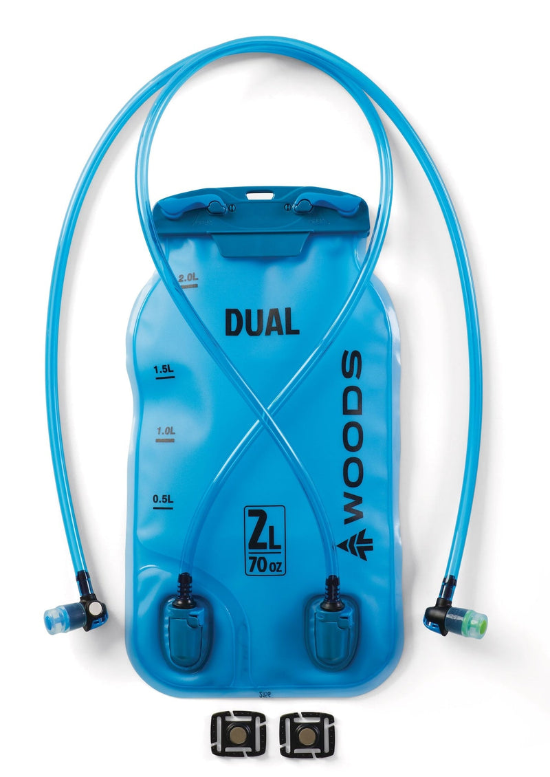 Woods DUAL-COMPARTMENT Water Hydration Reservoir/Bladder, Hiking and Outdoor Sports, 2 x 1-L Compartments M3