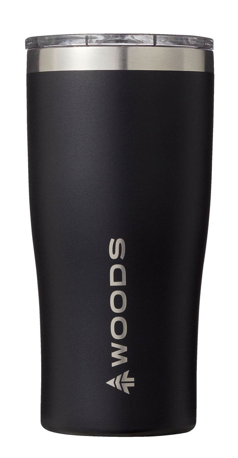 Woods Insulated Stainless Steel Tumbler, Small, Black, 20.2-oz P2