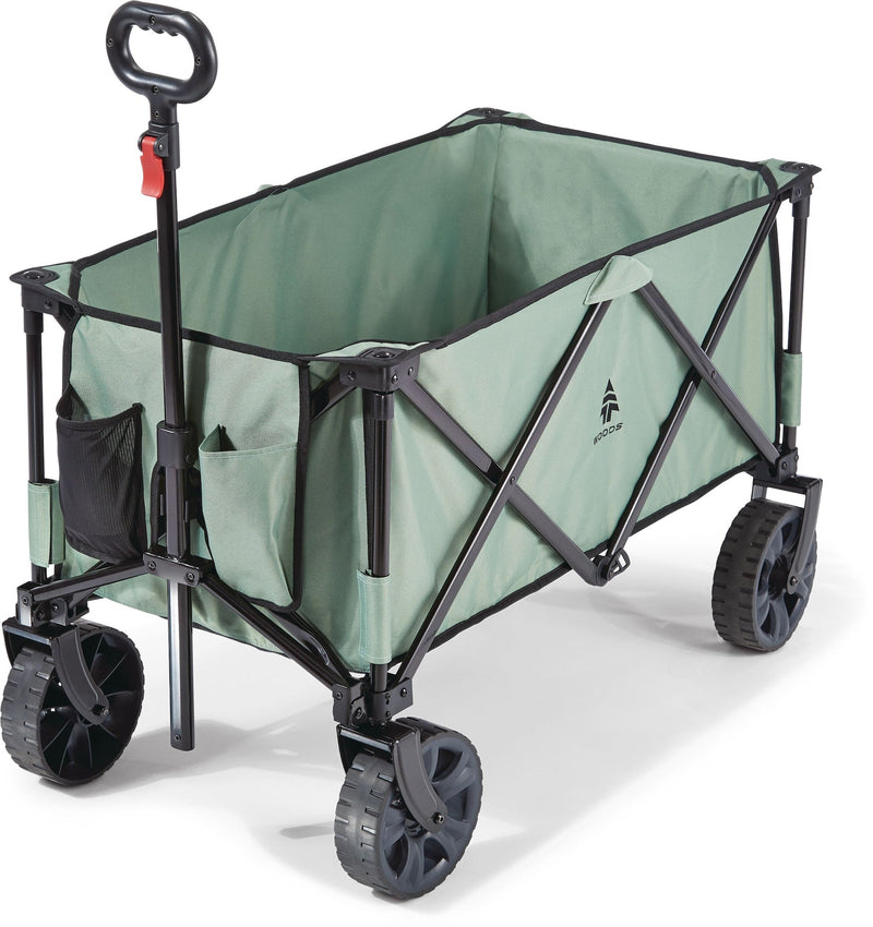 Woods Outdoor Collapsible Folding Utility Adventure Hauler Wagon with Carry Bag, 225-lb Capacity, Sea Foam N1