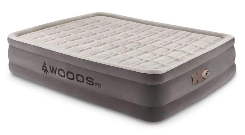 Woods Tritech Double-High Queen Air Mattress with Built-In 120V Pump M1