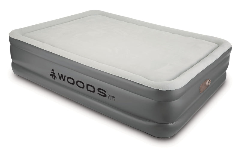 Woods Tritech Memory Foam Double-High Queen Air Mattress with Built-In 120V Pump B2