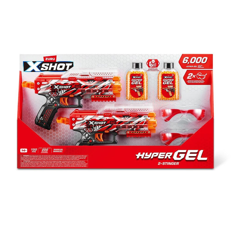 X-Shot Hyper Gel Stinger Blaster with 6000 Hyper Gel Rounds, 2-Pack K4
