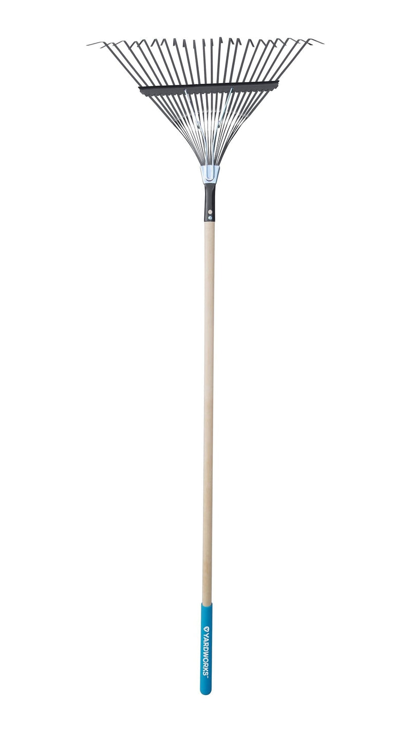 Yardworks 22-in Wide Metal 22-Tine Leaf Rake, 48-in Hardwood Shaft Y7