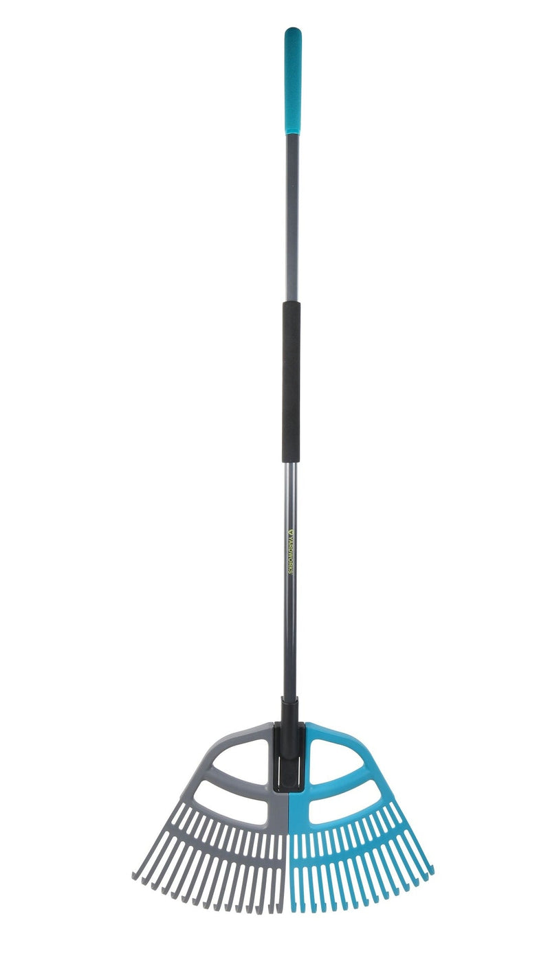 Yardworks 3-in-1 30-Tine Leaf Rake with Fibreglass Shaft, 24-1/2-in Wide H2