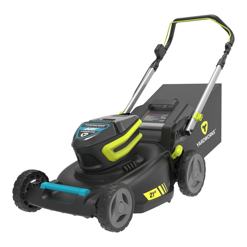 Yardworks 48V 3-in-1 Brushless Push Lawn Mower, 21-in with 6Ah Battery & Charger O0