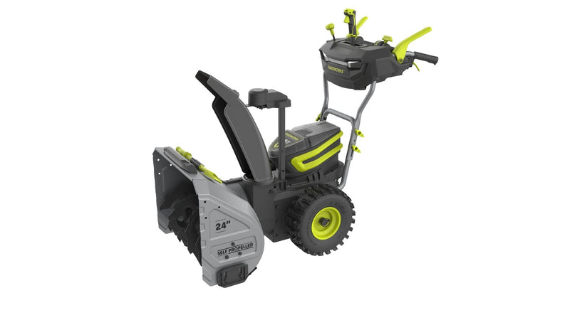 Yardworks 96V 24-in Two-Stage Brushless Self-Propelled Cordless Electric Snow Blower with 2x8Ah Batteries & 2x4A Chargers V6
