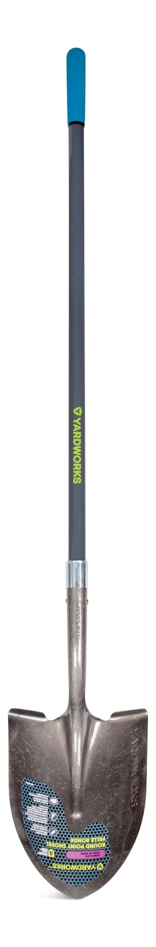 Yardworks Ergo Steel Round-Point Long-Handle Shovel, 57-in Fibreglass Shaft V9