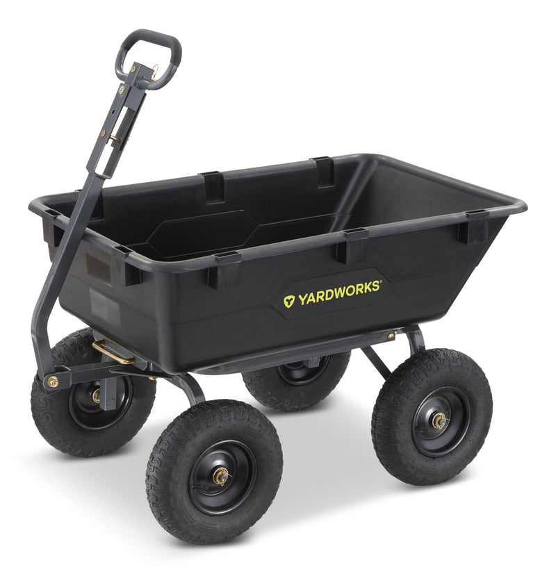 Yardworks Poly Tray 4-Wheel Garden/Yard Cart, 1200-lb M0