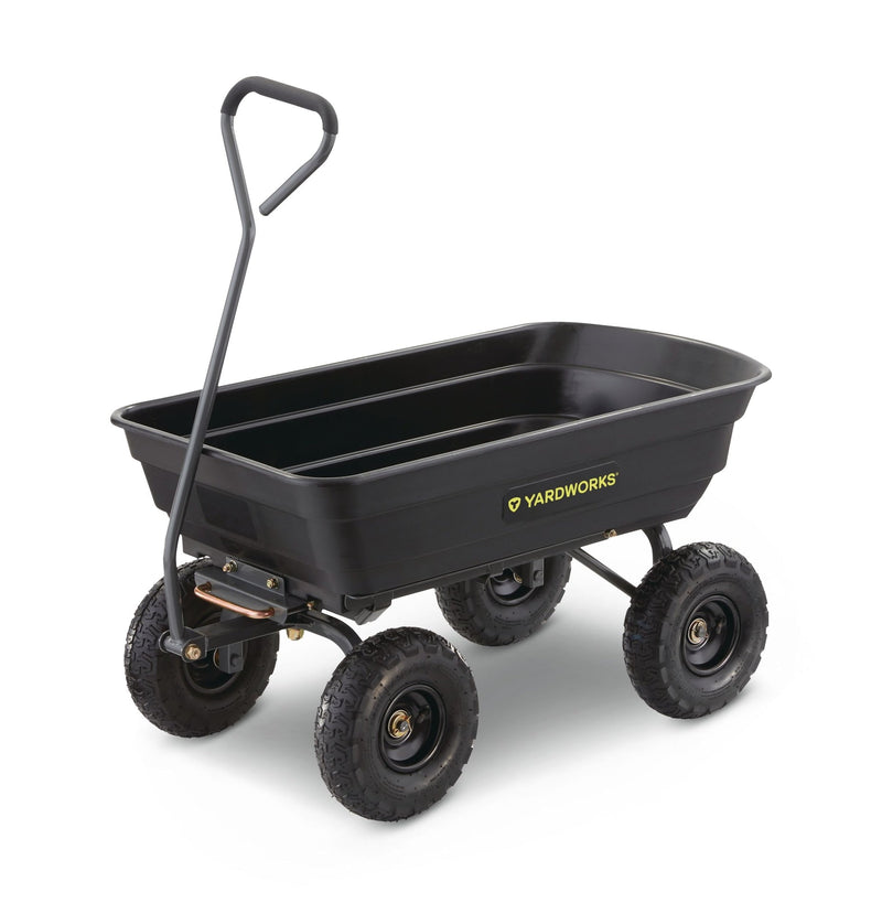 Yardworks Poly Tray 4-Wheel Garden/Yard Cart, 600-lb L5