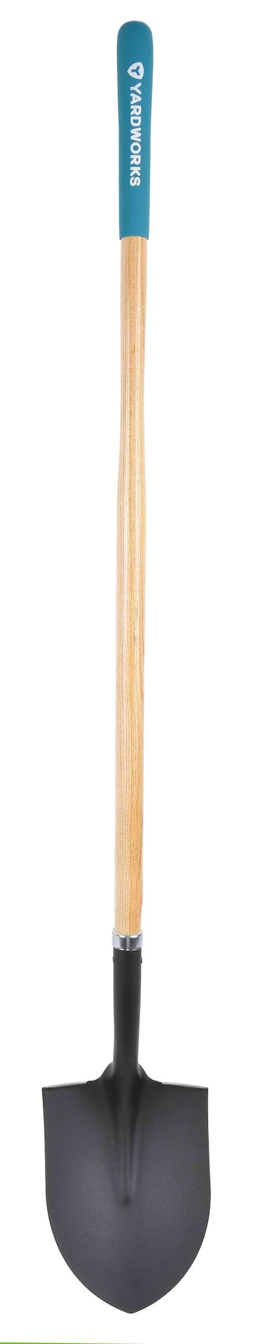 Yardworks Tempered Steel Round Point Long Handle Shovel, 62-In, Hardwood Shaft B4