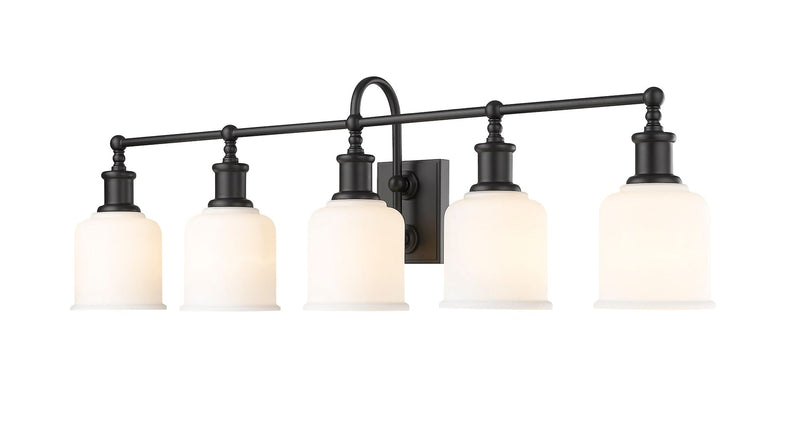 Z-Lite Bryant 5-Light Vanity Light, Black with Opal Shade M5