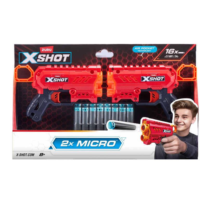 Zuru X-Shot Micro Foam Dart Blaster, Includes 16 Darts, 2-pk, Ages 8+ O0