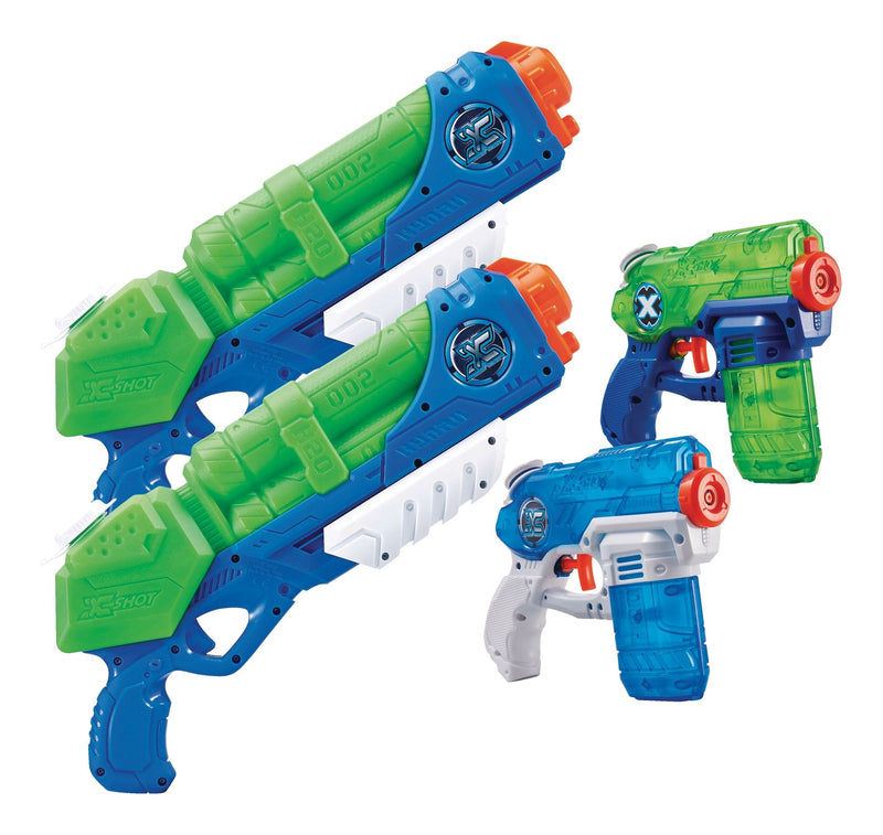 ZURU X-Shot Typhoon Thunder & Stealth Soaker Water Blasters Set, Kids' Toy, Age 5+, 4-pk R4